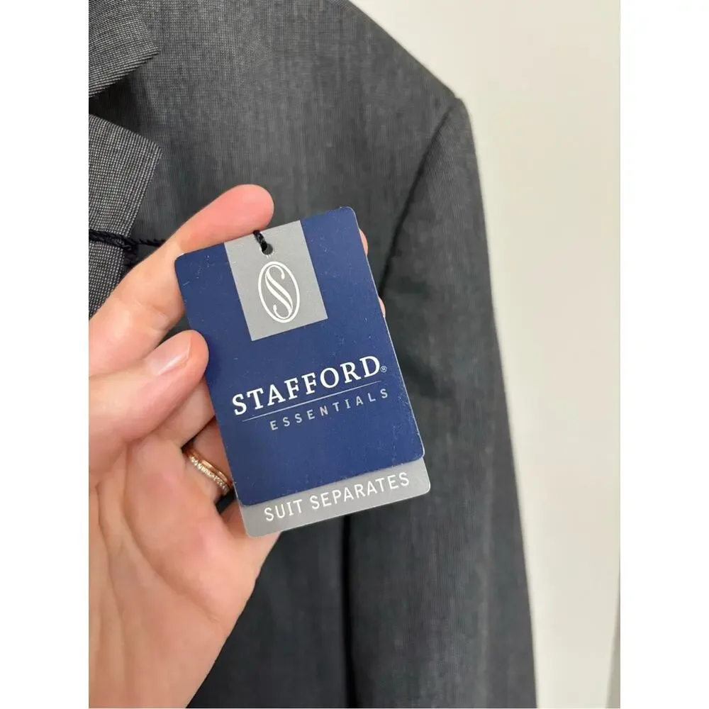 NEW Stafford Men’s Gray Blazer Sport Coat - Size 52R Portly
